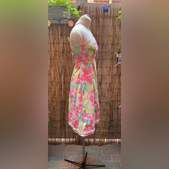 Lilly Pulitzer Strapless Dress, US Size 6, Bird and Flower Pattern - Picture 4 of 8